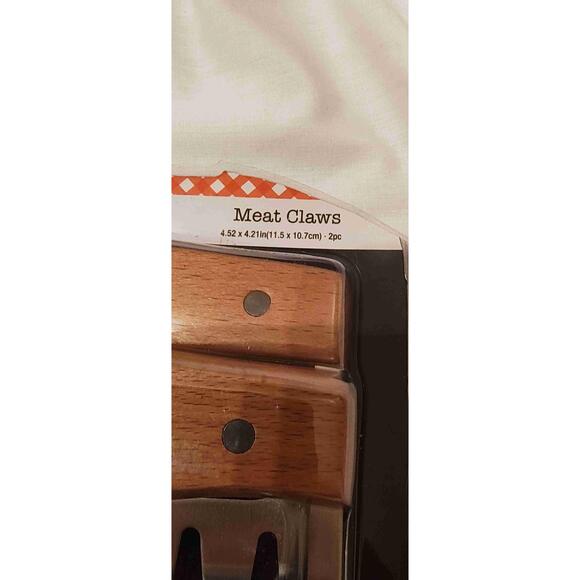 The Spring Shop Barbeque Stainless Steel Wooden Handles Meat Claws Hl9161811 - Picture 4 of 8